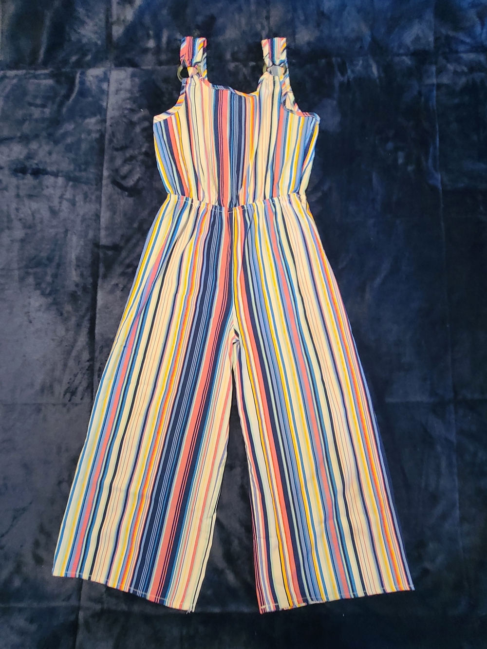 Girl's Size 8 Yr Old Multicolor Striped One-Piece Jumpsuit